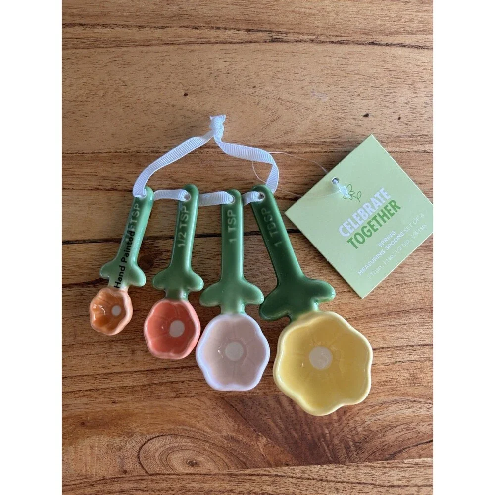 Celebrate Together Spring 4-pc. Flower Measuring Spoon Set ~ fun, unique ~ NWT